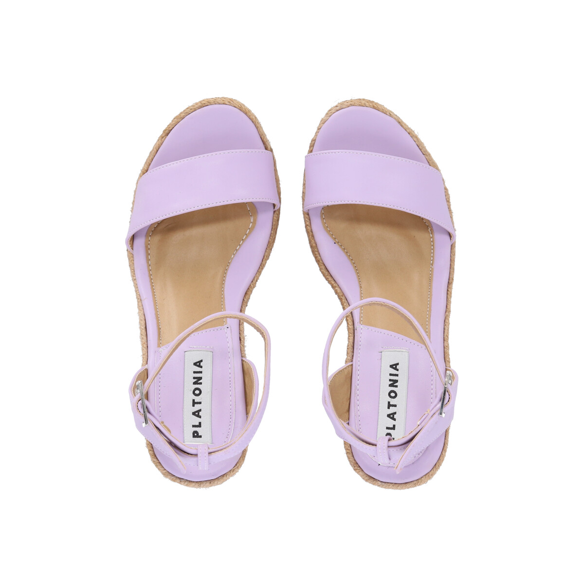 Sandalia de Plataforma Yute Con Látigo Ajustable Para Mujer Color Lila