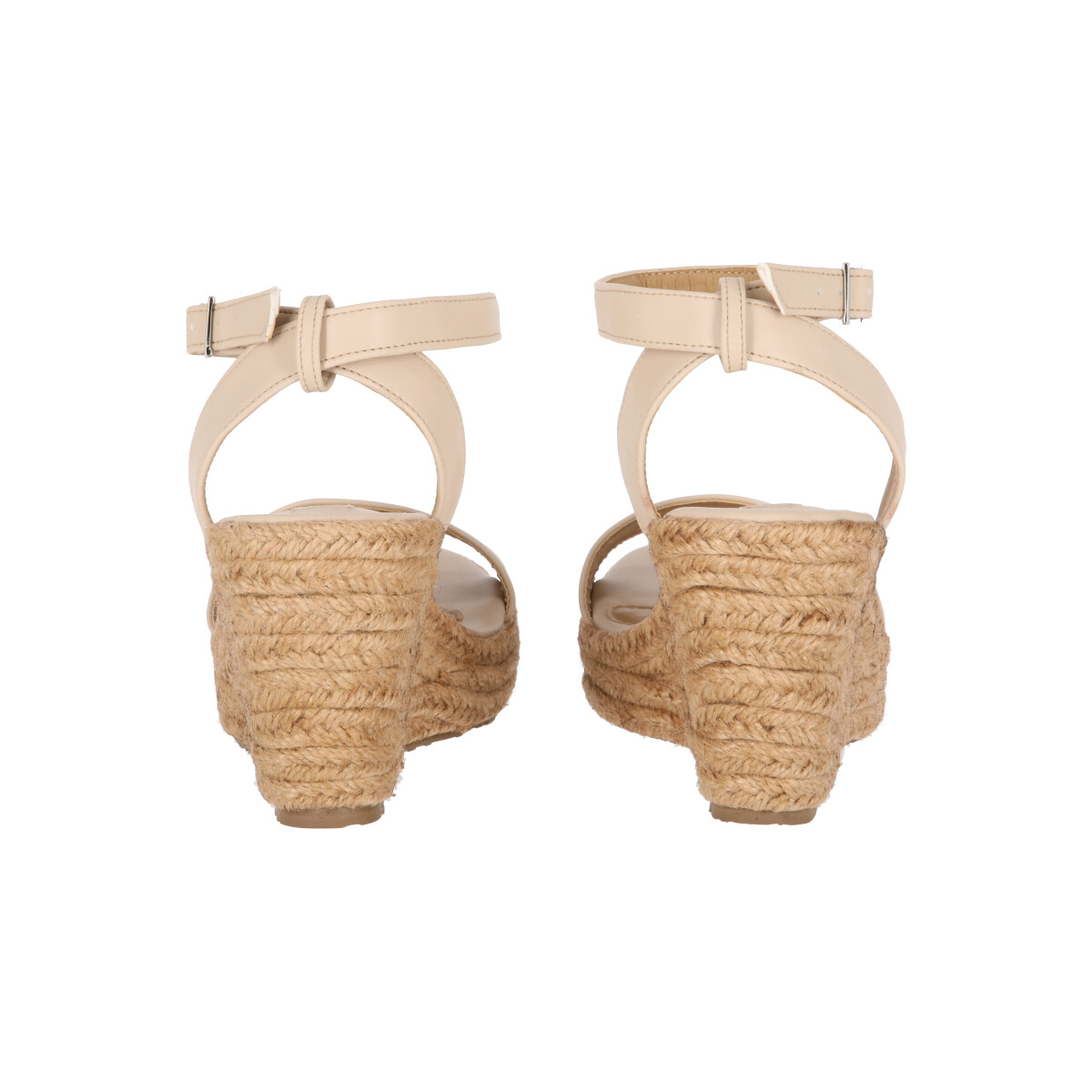 Sandalia de Plataforma Yute Con Látigo Ajustable Para Mujer Color Beige
