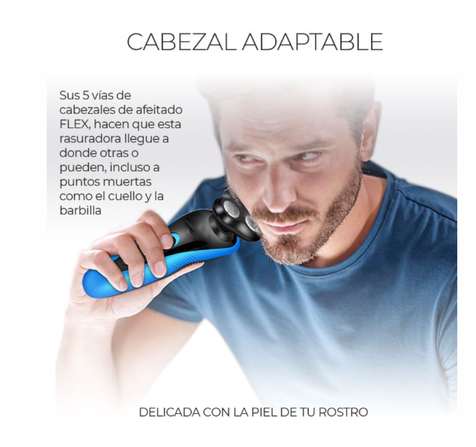 Maquina Afeitar Barba Eléctrica 3 En 1 Recargable Eficaz Calidad cabezas intercambiables