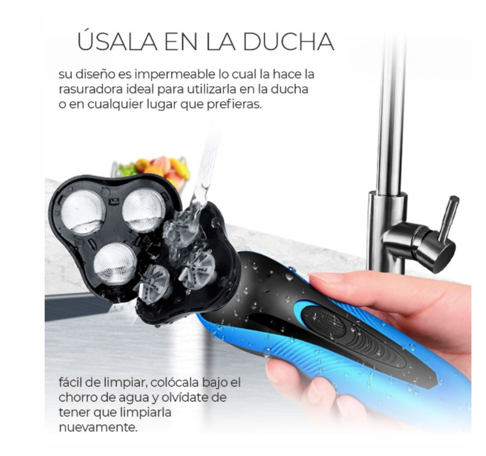 Maquina Afeitar Barba Eléctrica 3 En 1 Recargable Eficaz Calidad cabezas intercambiables