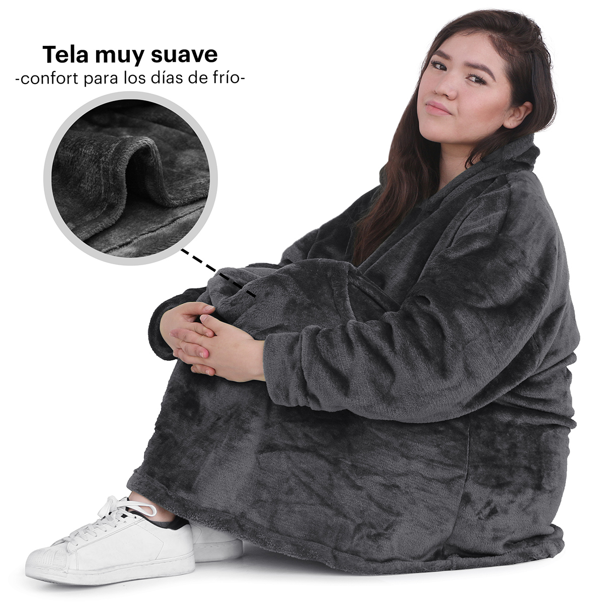 Sudadera Cobija Gigante Lo Necesito  Con Capucha Afelpada