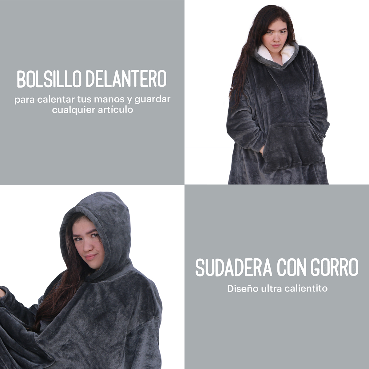 Sudadera Cobija Gigante Lo Necesito  Con Capucha Afelpada