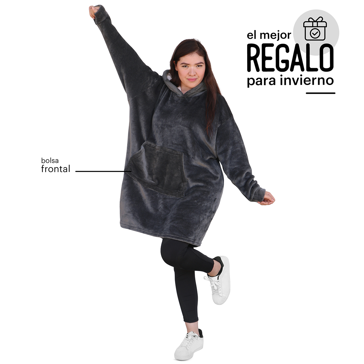 Sudadera Cobija Gigante Lo Necesito  Con Capucha Afelpada