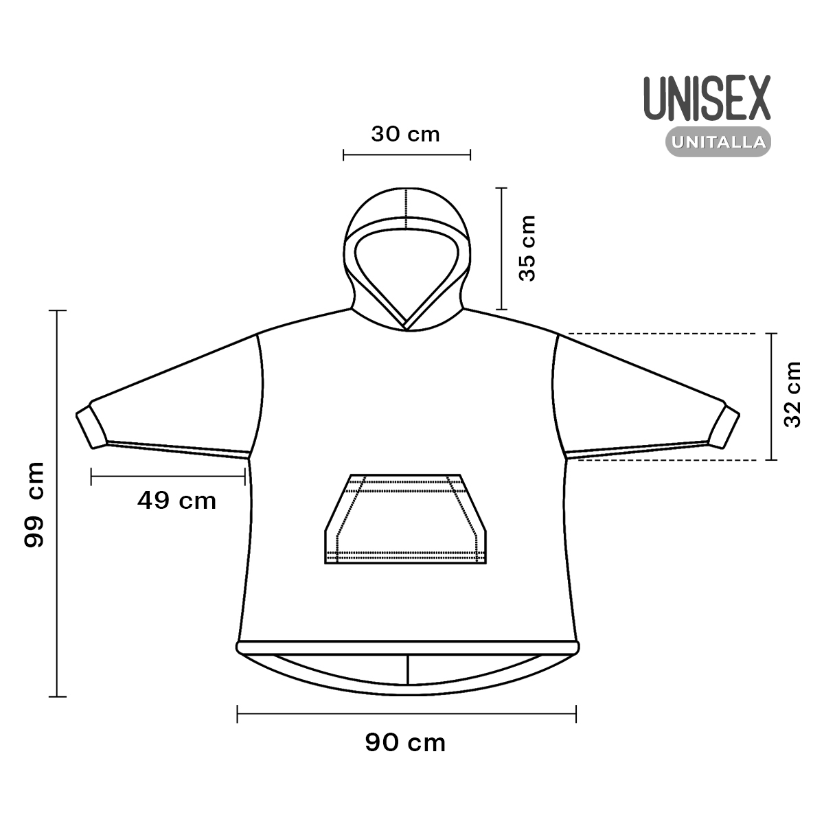 Sudadera Cobija Gigante Lo Necesito  Con Capucha Afelpada