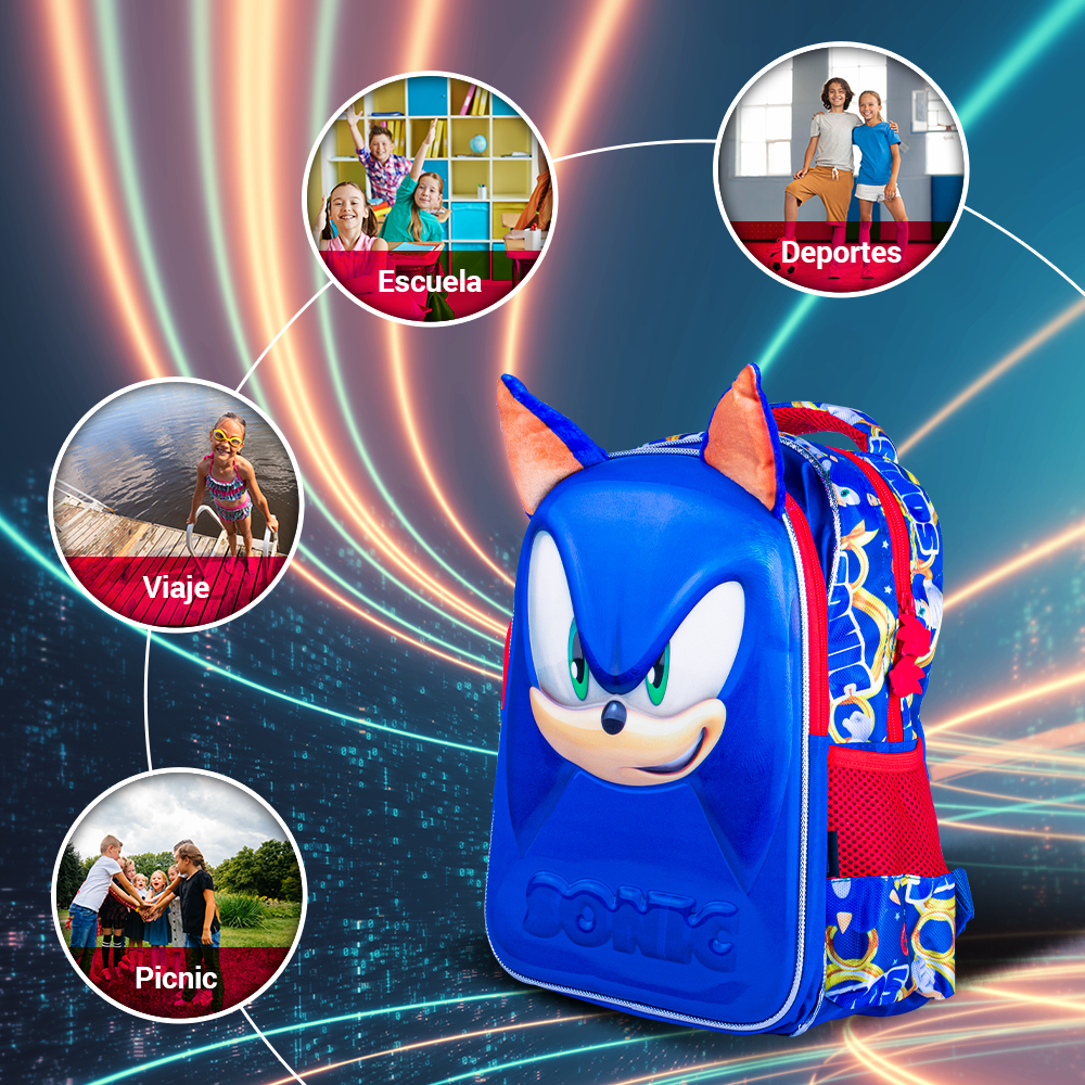 Kit Escolar Sonic 3 En 1 Edición Kinder Colección Speed Hero