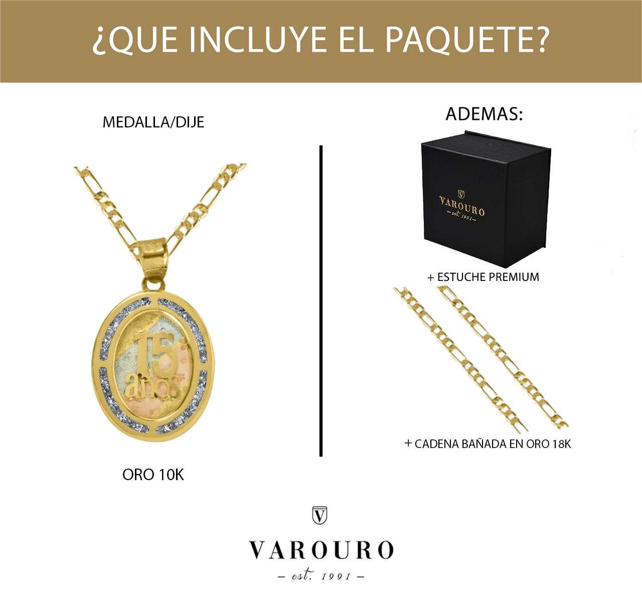 Fino Dije 15 Años Flores Oval Oro 10k | Amor + Cadena 