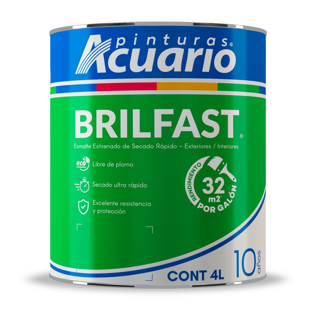 Pintura Esmalte Bril Fast Color Azul Holandes Brillante 4L Acuario EB62840