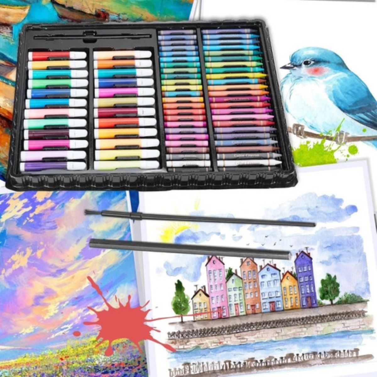 Kit de Marcadores Lapices Dibujo 168 Colores