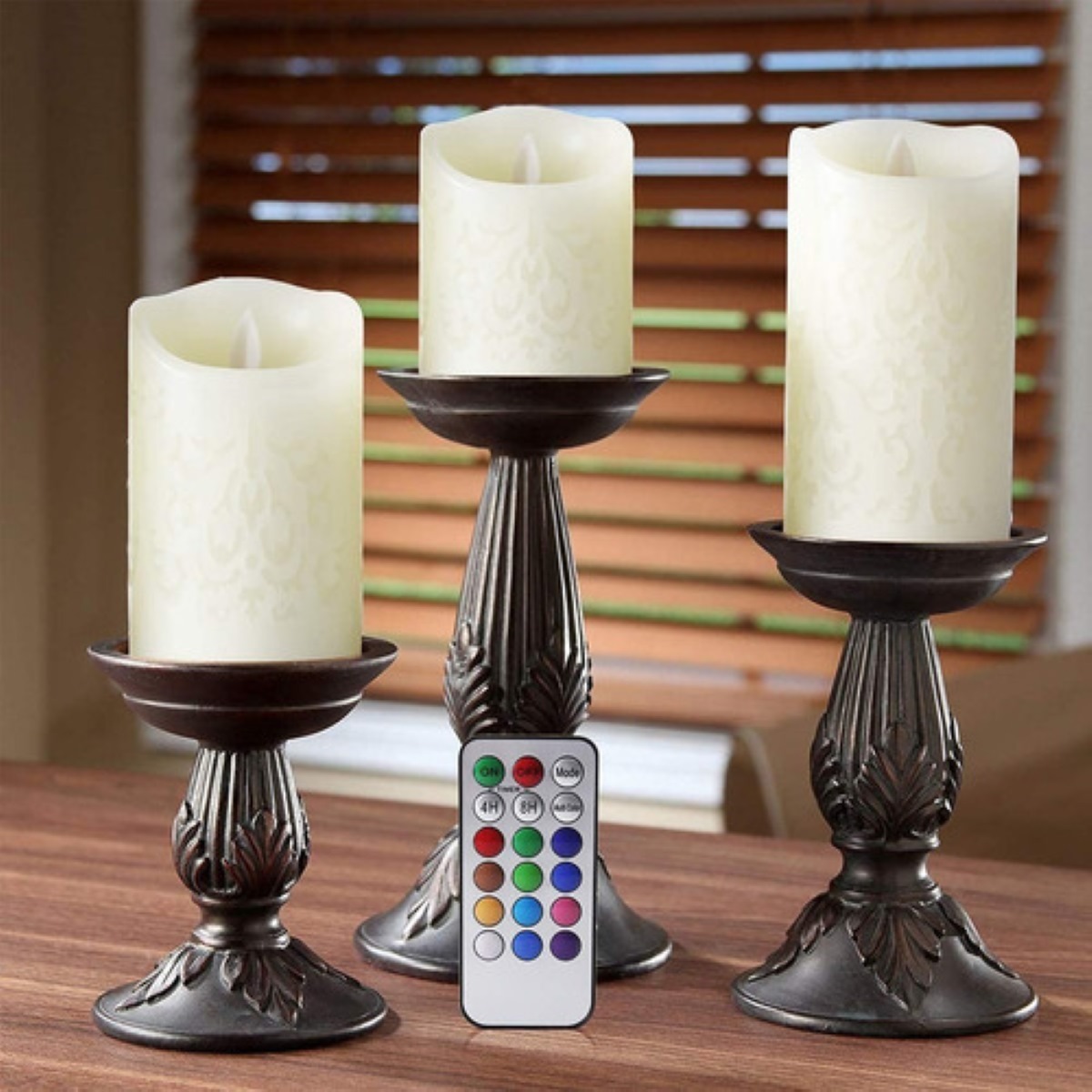 3 Velas Led Grande Flama Realista Con Control