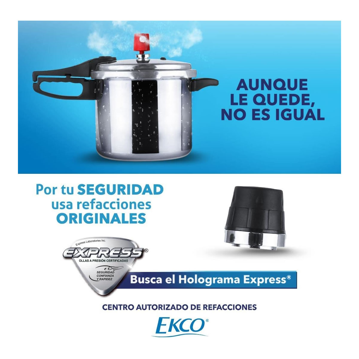 Olla Express Clásica Capacidad de 8 Litros Acero Ekco 66079