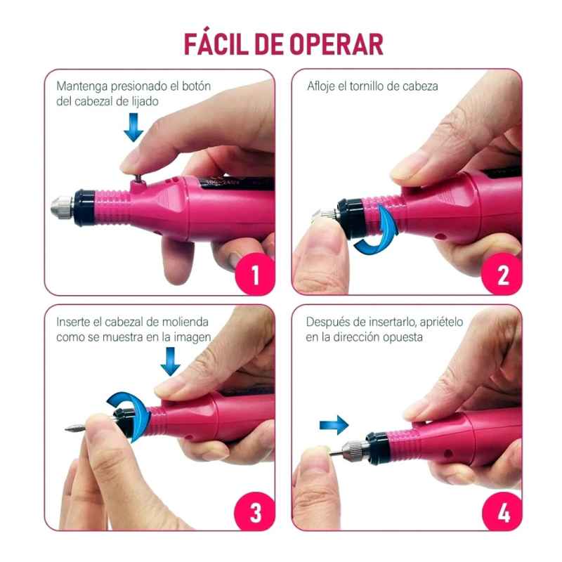Esmeril Drill Torno Pulidor De Uñas Juego De Puntas Y Barriles Velocidad Variable Perfecto Para Manicura Y Pedicura Cuidado De Uñas