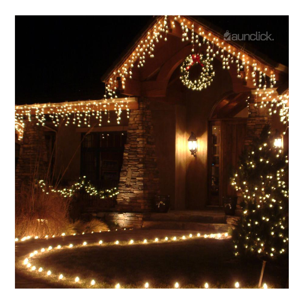 Serie Navideña Cascada Led 15 mts 700 Luces Exterior Navidad - Blanco Calido