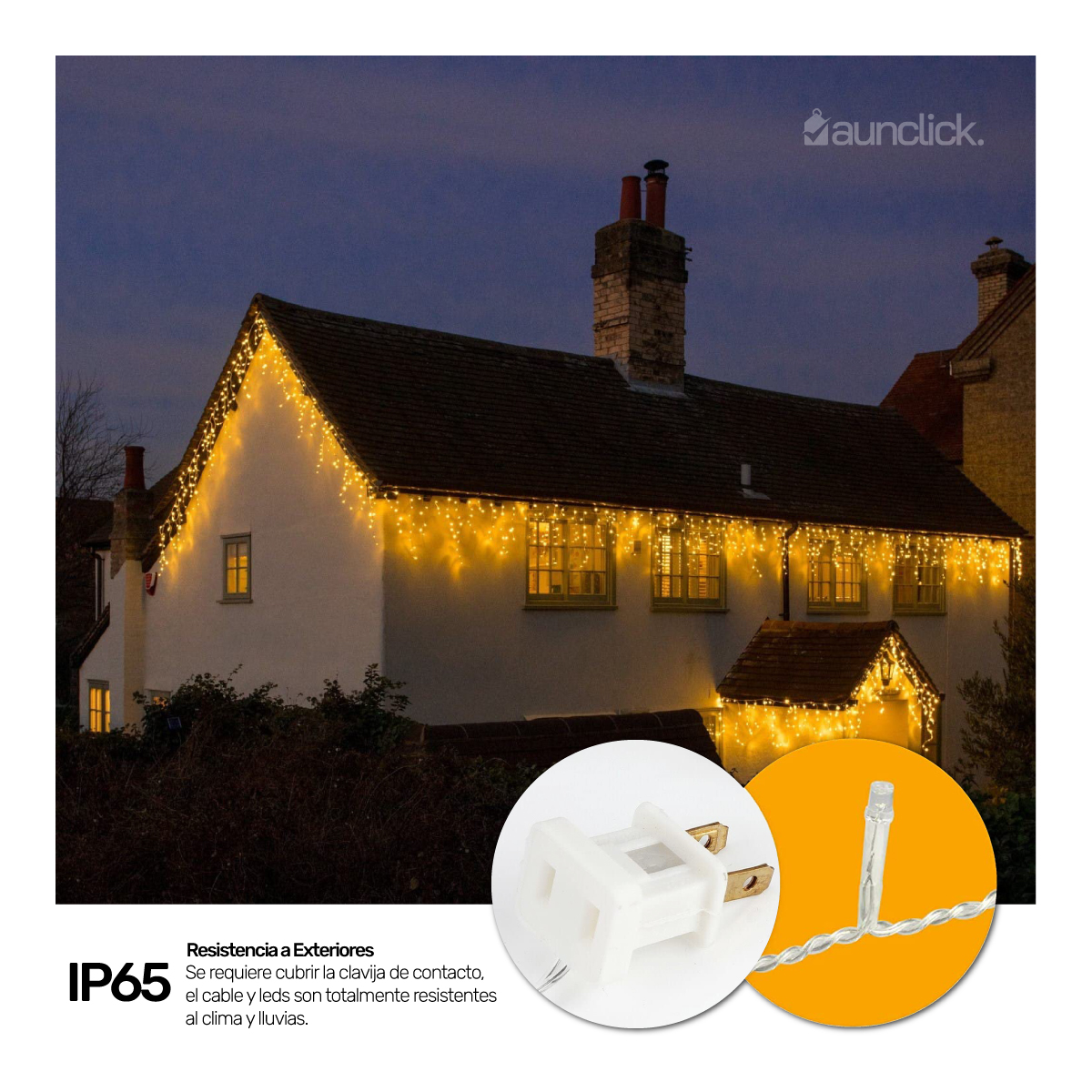 Serie Navideña Cascada Led 15 mts 700 Luces Exterior Navidad - Blanco Calido