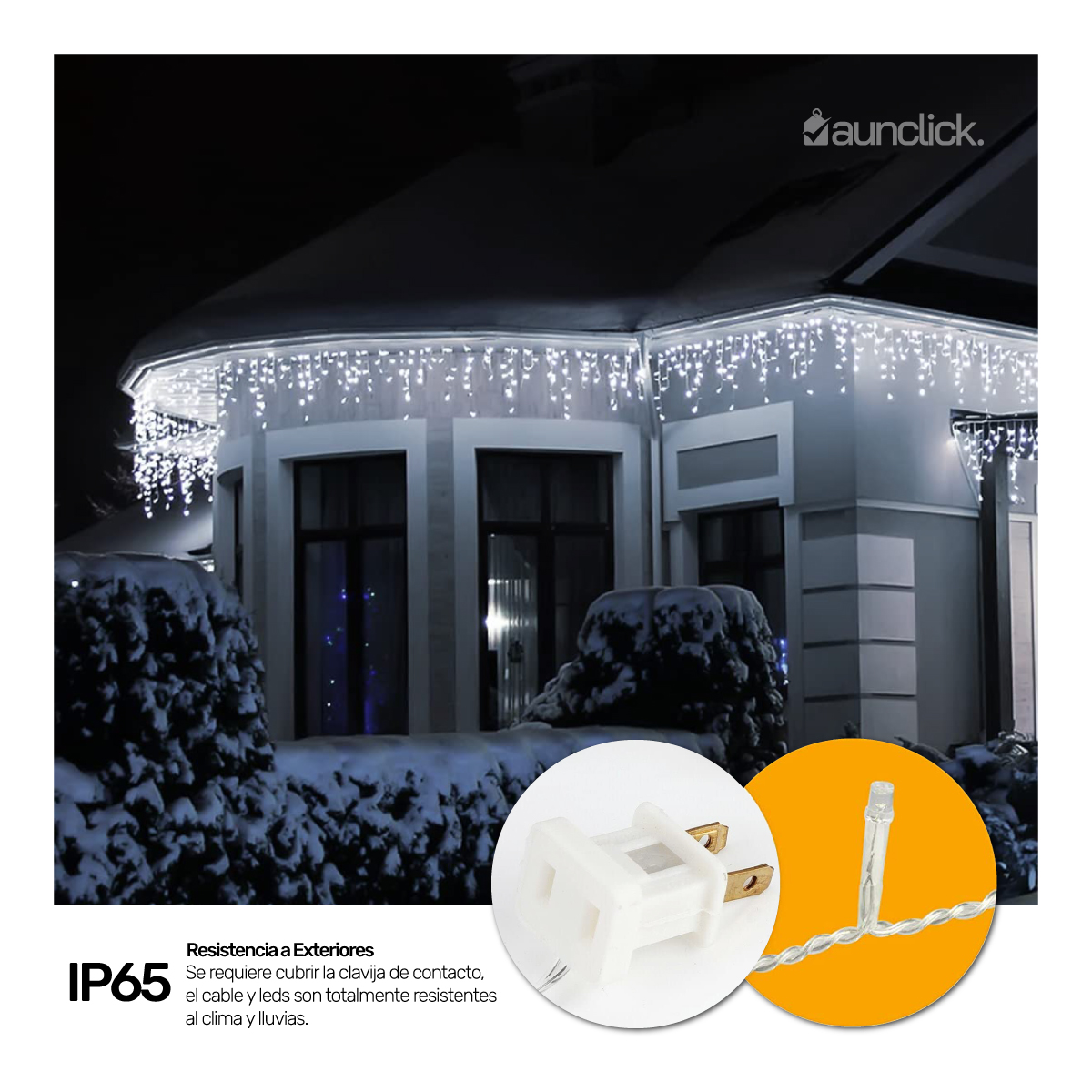 Serie Navideña Cascada Led 15 mts 700 Luces Exterior Navidad - Blanco Frio