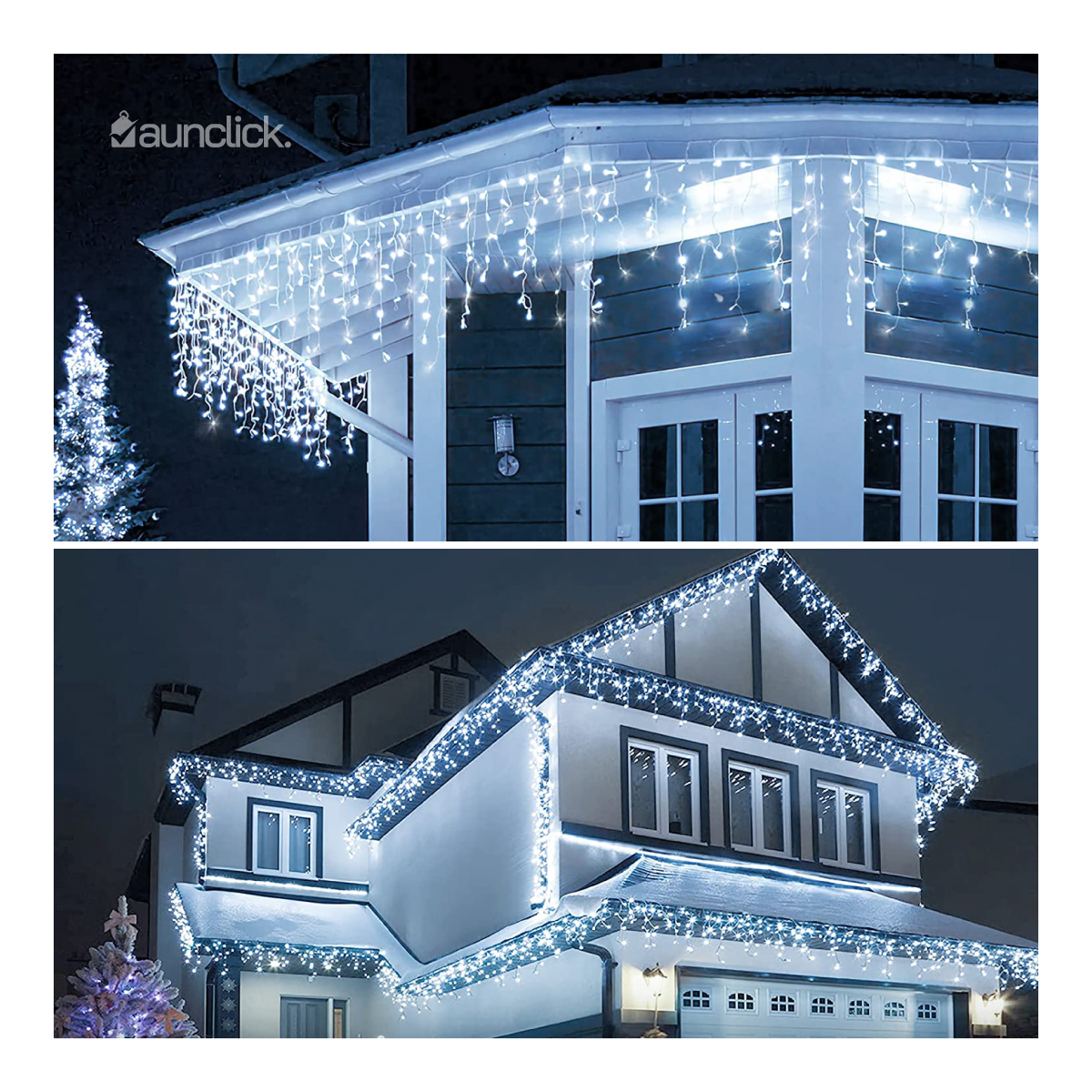 Serie Navideña Cascada Led 15 mts 700 Luces Exterior Navidad - Blanco Frio
