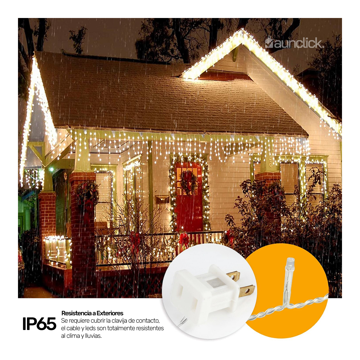 Serie Navideña Cascada Led 20 mts 1000 Luces Exterior Navidad - Blanco Calido