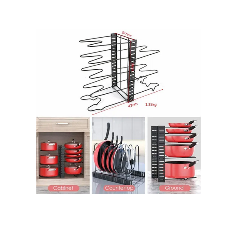 Estante Organizador Para Ollas Y Sartenes Ajustable Cocina