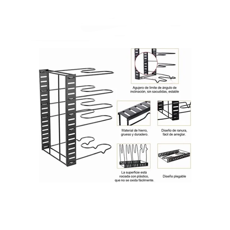 Estante Organizador Para Ollas Y Sartenes Ajustable Cocina