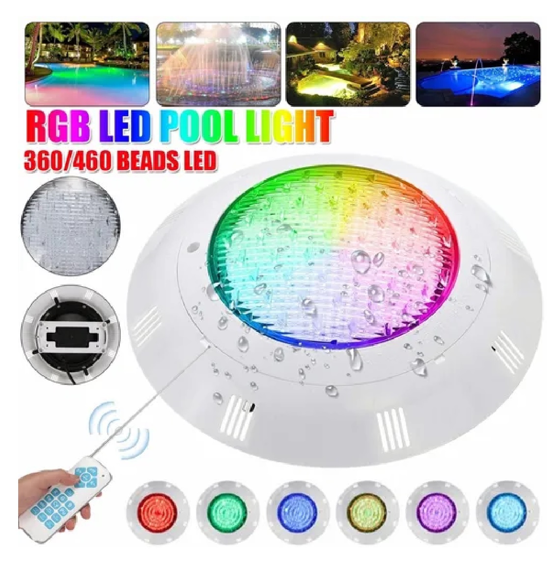 Lampara Subacuática Para Piscinas Rgb Ip68