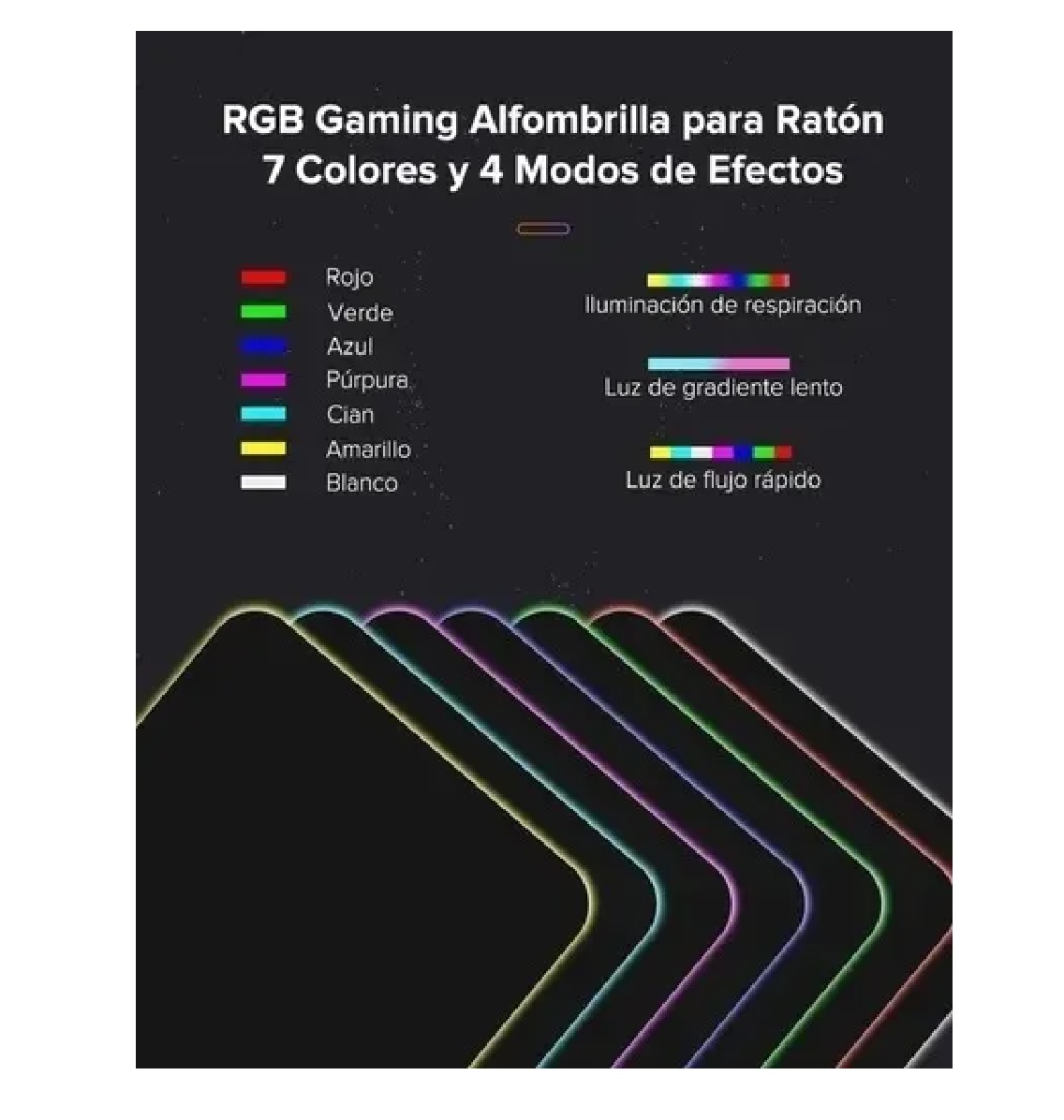 Alfombrilla De Ratón Gamer Rgb Luz Led Lonk Mousepad 30x25cm