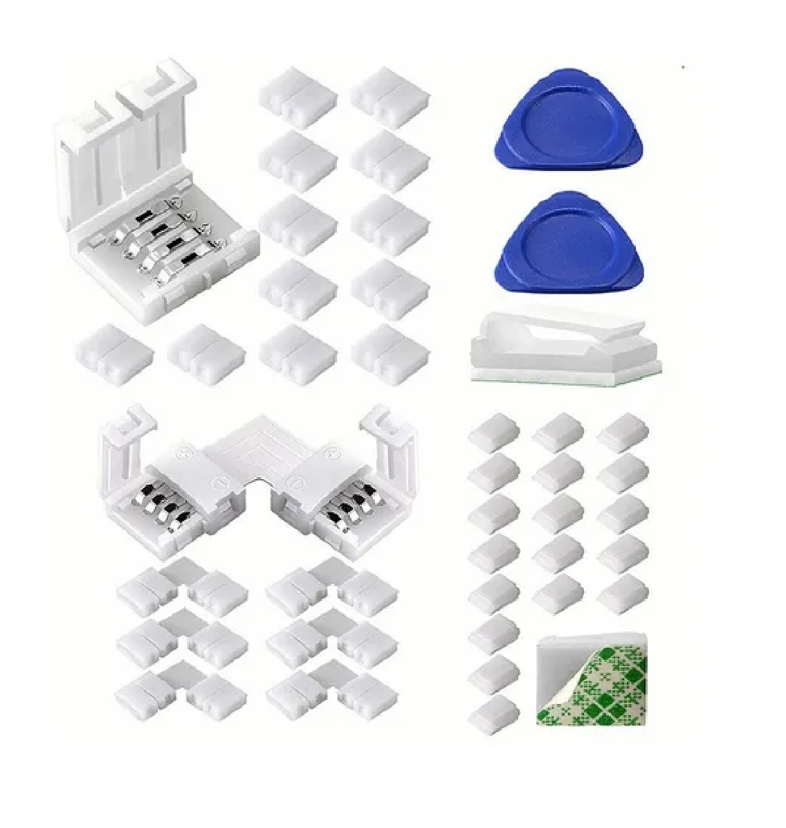 Set Conector L Broche Para Unir Tira Led Rgb 4 Pines 10mm