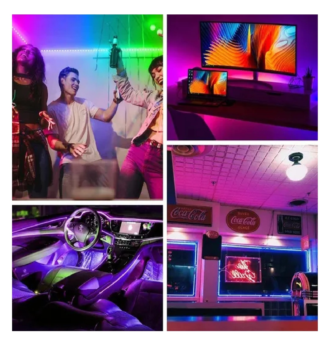 Set Conector L Broche Para Unir Tira Led Rgb 4 Pines 10mm