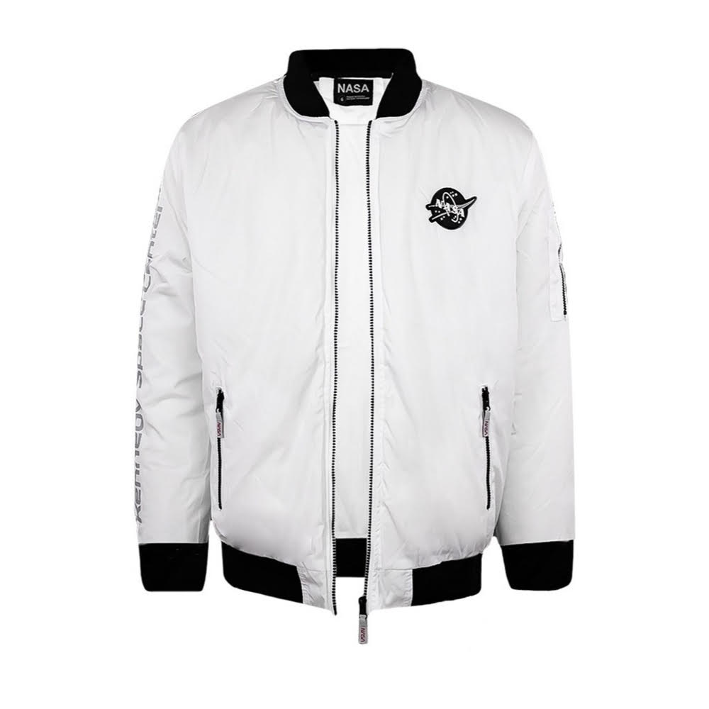 Chamarra NASA Bomber Blanca Hombre 322198