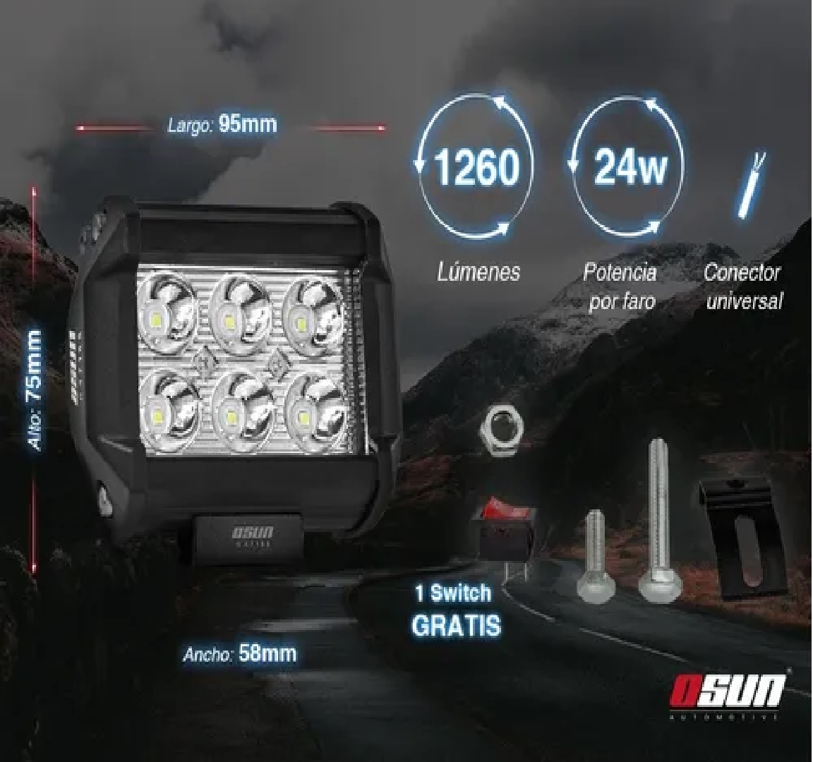 Set Faros Led Alta Intensidad Jeep/motos/autos/grúas/montacargas Universales