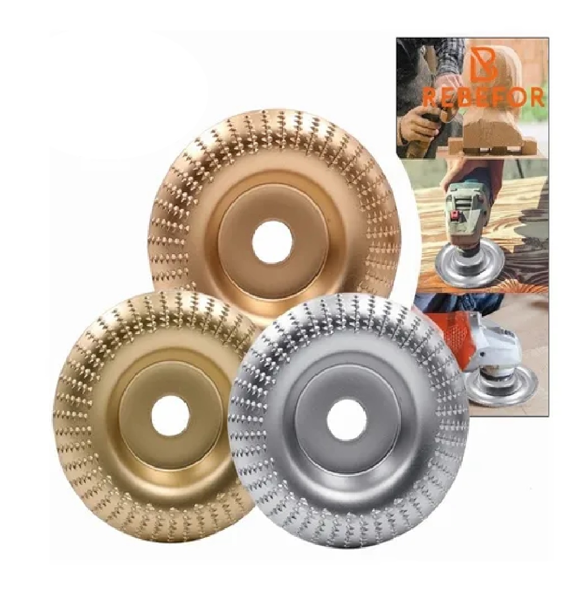 Kit Disco Acero Amoladora Angular Pulido Tallar Madera Lijado