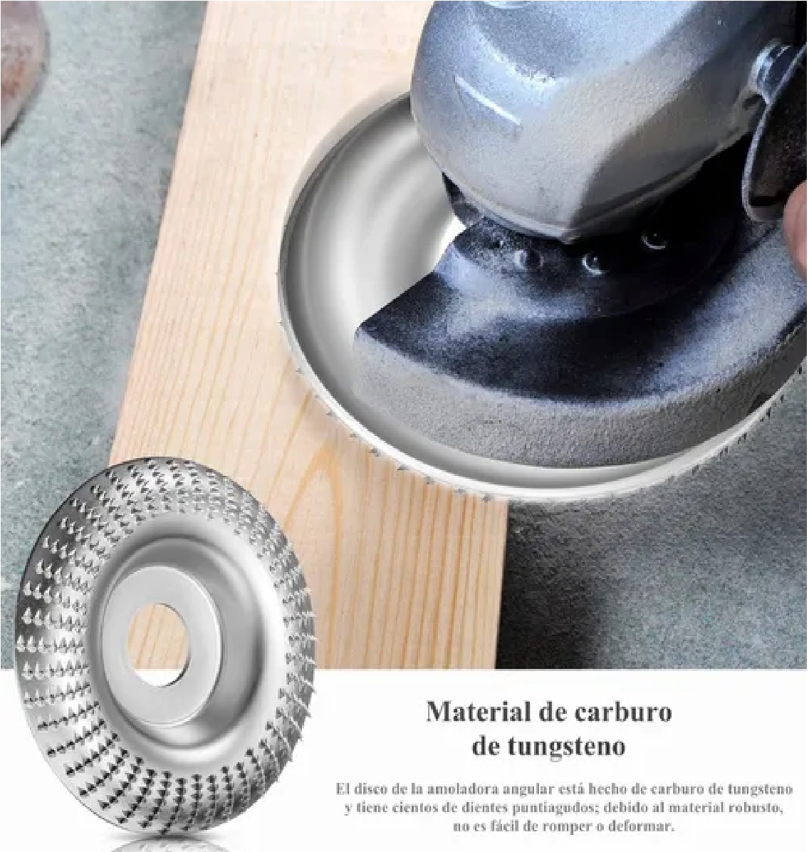 Kit Disco Acero Amoladora Angular Pulido Tallar Madera Lijado