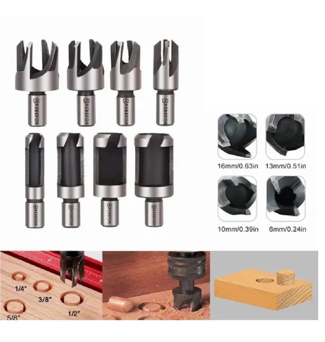 Juego De Brocas Clavacote Sacabocado Madera