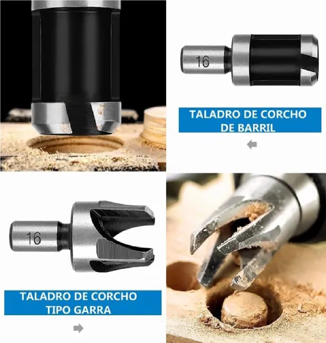 Juego De Brocas Clavacote Sacabocado Madera