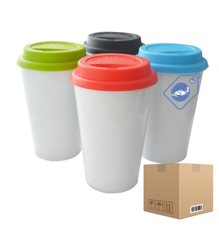 Vaso cónico de 15oz. Con tapa de silicón, para sublimar (36 piezas).