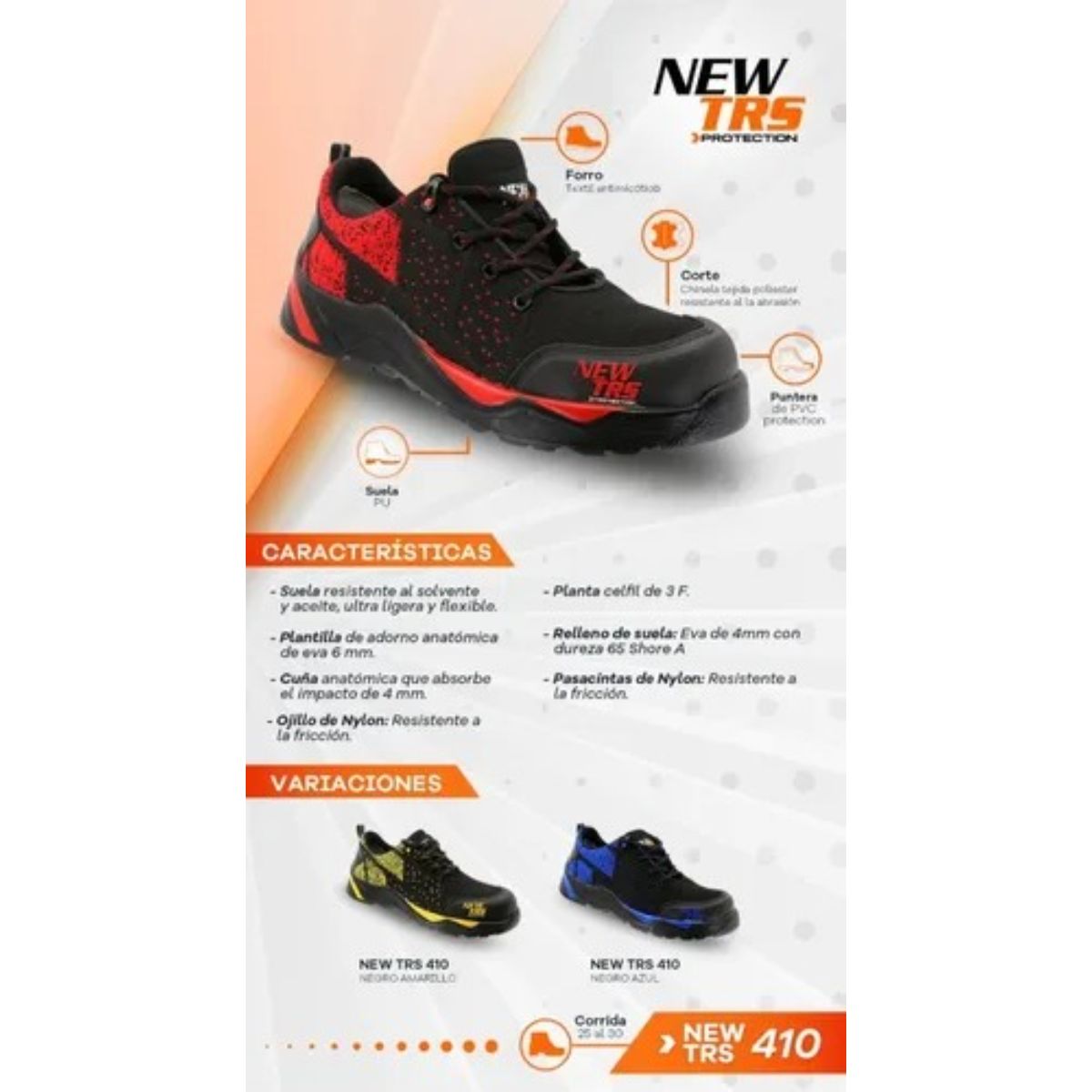 Tenis Industrial Casquillo Comodo Ligero Resistente 410