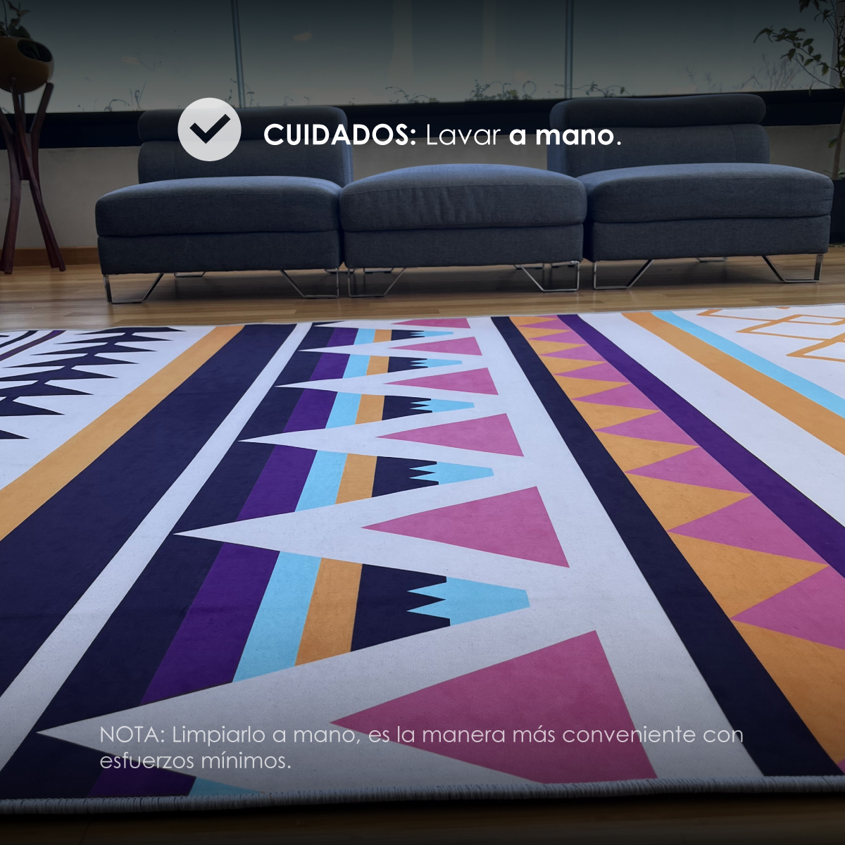 Tapete Sala Oficina Estilo Nórdico 2x3m Suavidad Elegancia Grecas Multicolor 