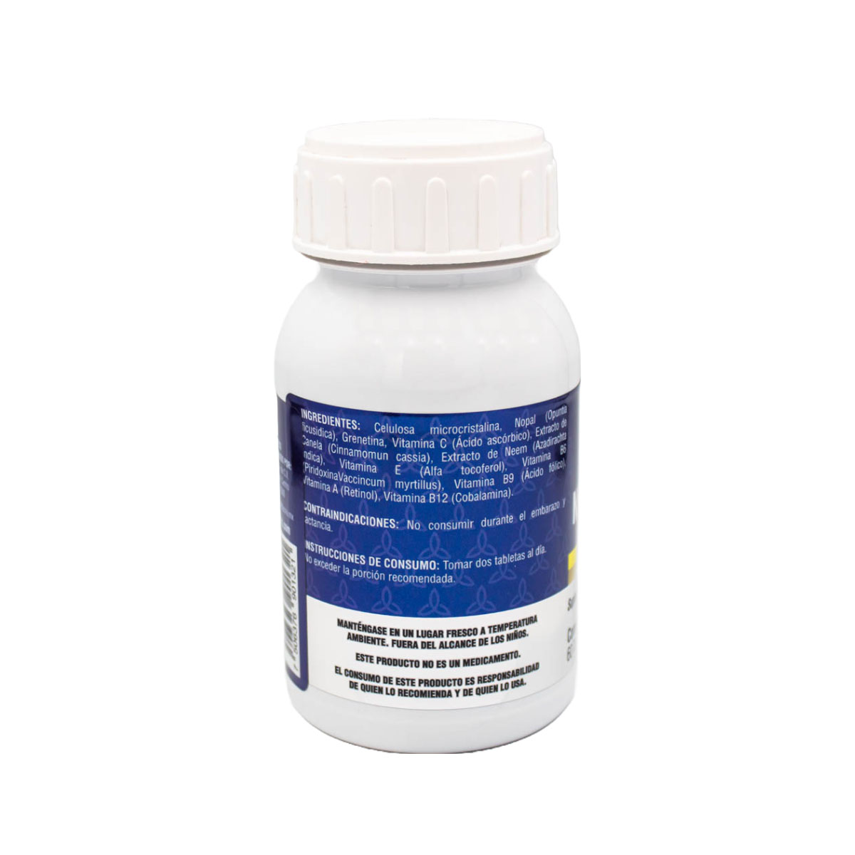 Suplemento alimenticio con vitaminas, antioxidantes y fibra, Nopal con Neem Complex, 60 tabl