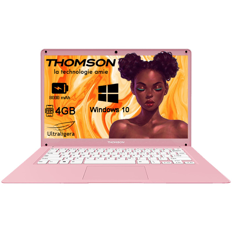 Laptop Thomson Neo 14A Procesador Atom-X5 Pantalla 14 Pulgadas Disco Duro eMMC 64GB Ram 4GB-Rosa