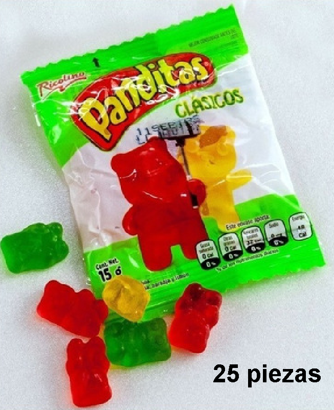 Panditas mini con 25 piezas de Ricolino