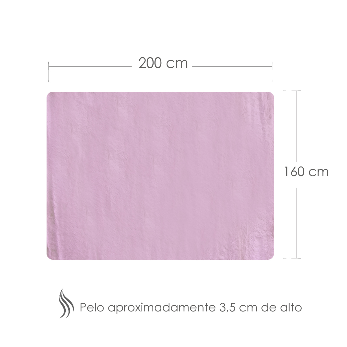 Tapete Decorativo Afelpado Motley Pelaje Largo Suave 2x1.60 Rosa