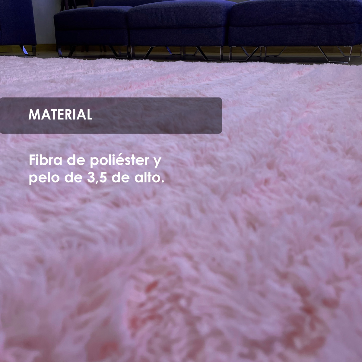 Tapete Decorativo Afelpado Motley Pelaje Largo Suave 2x1.60 Rosa