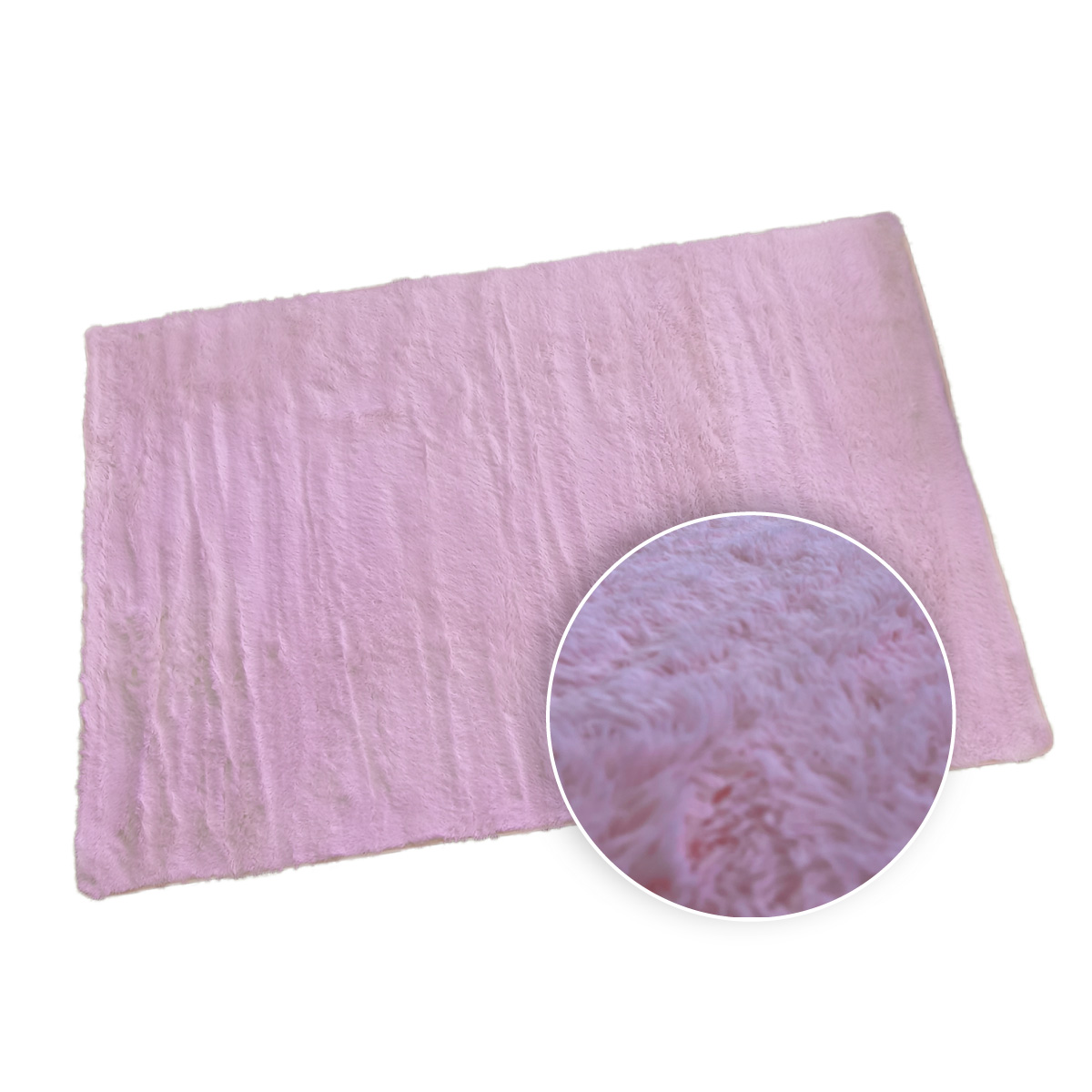 Tapete Decorativo Afelpado Motley Pelaje Largo Suave 2x1.60 Rosa