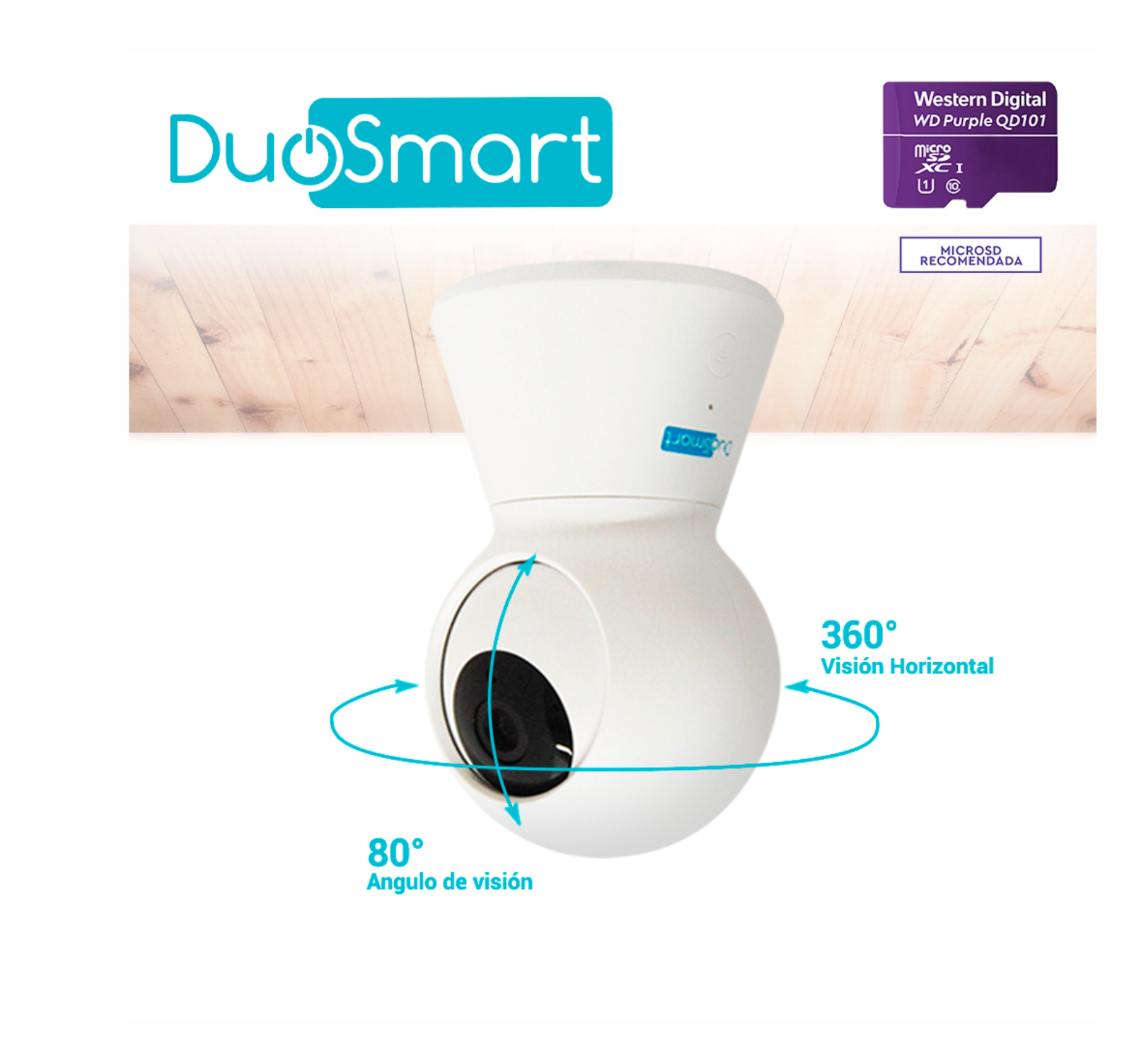 CAMARA INTELIGENTE CON MOVIMIENTO PT WIFI PARA INTERIOR FULL HD 1080P CON APP CON AUDIO BIDIRECCIONAL MEMORIA MICRO SD