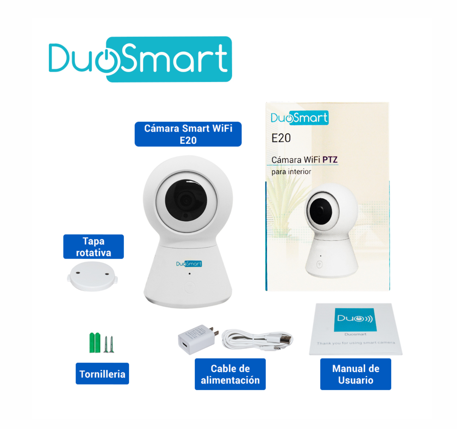 CAMARA INTELIGENTE CON MOVIMIENTO PT WIFI PARA INTERIOR FULL HD 1080P CON APP CON AUDIO BIDIRECCIONAL MEMORIA MICRO SD