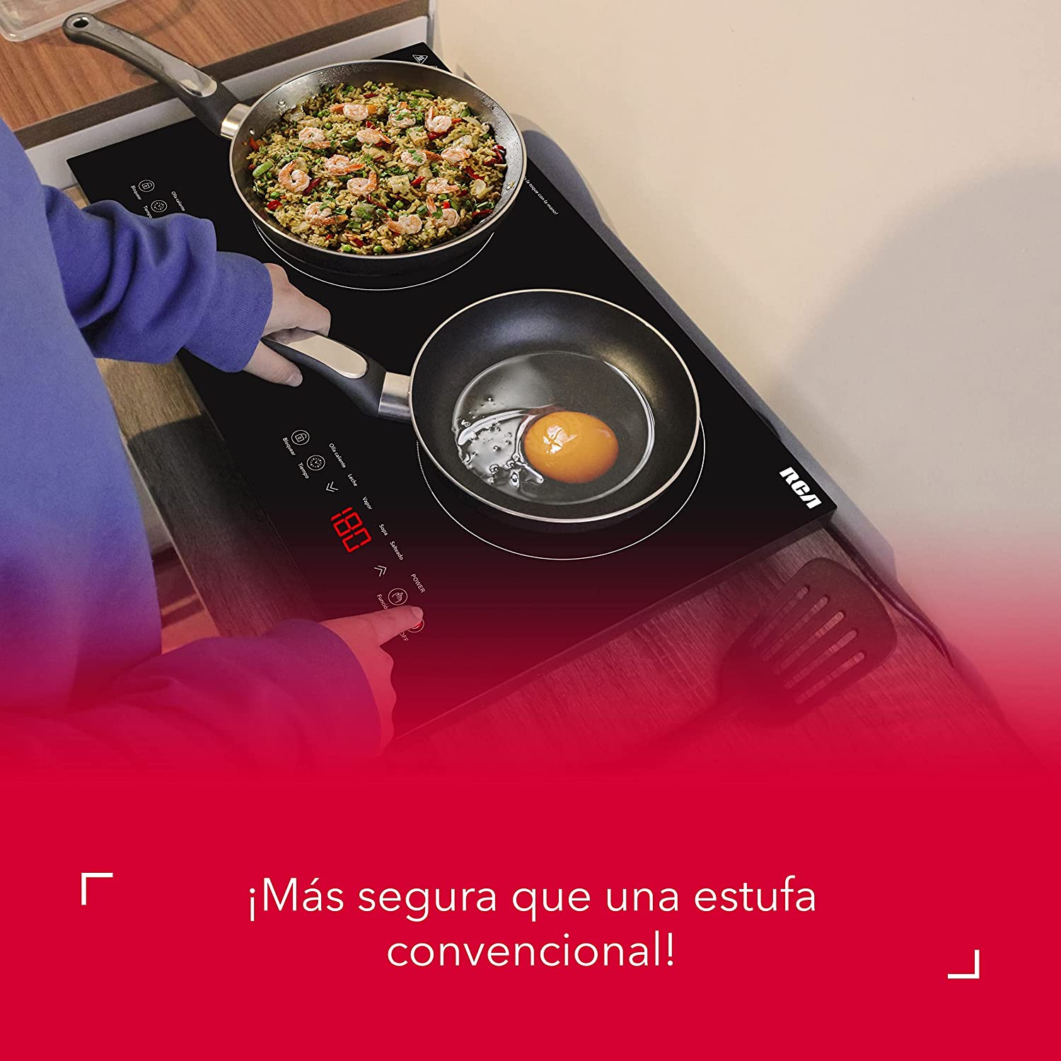 Parrilla de induccion doble marca rca rc-12a4