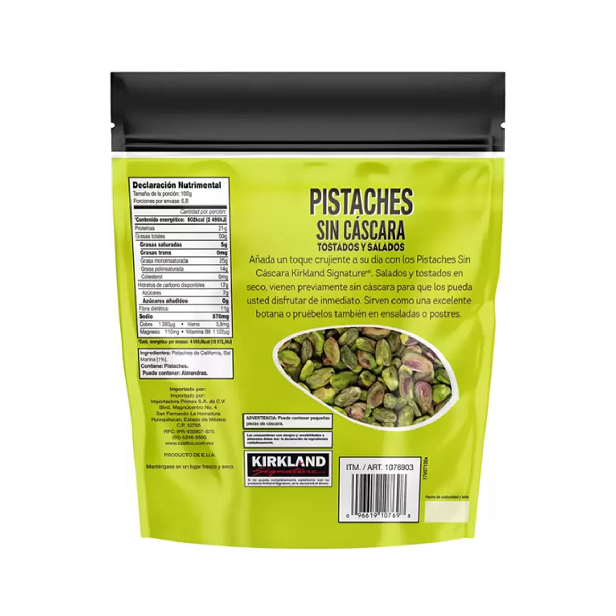 Pistaches sin Cáscara Tostados Salados Kirkland Signature 680g