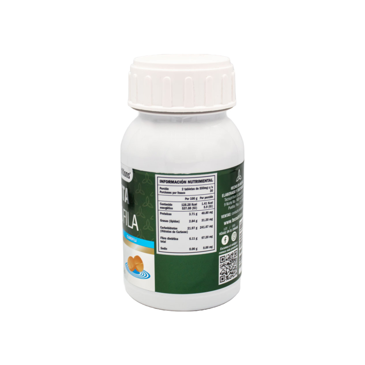 Suplemento alimenticio con antioxidantes y vitaminas, Menta Clorofila, 60 tabl