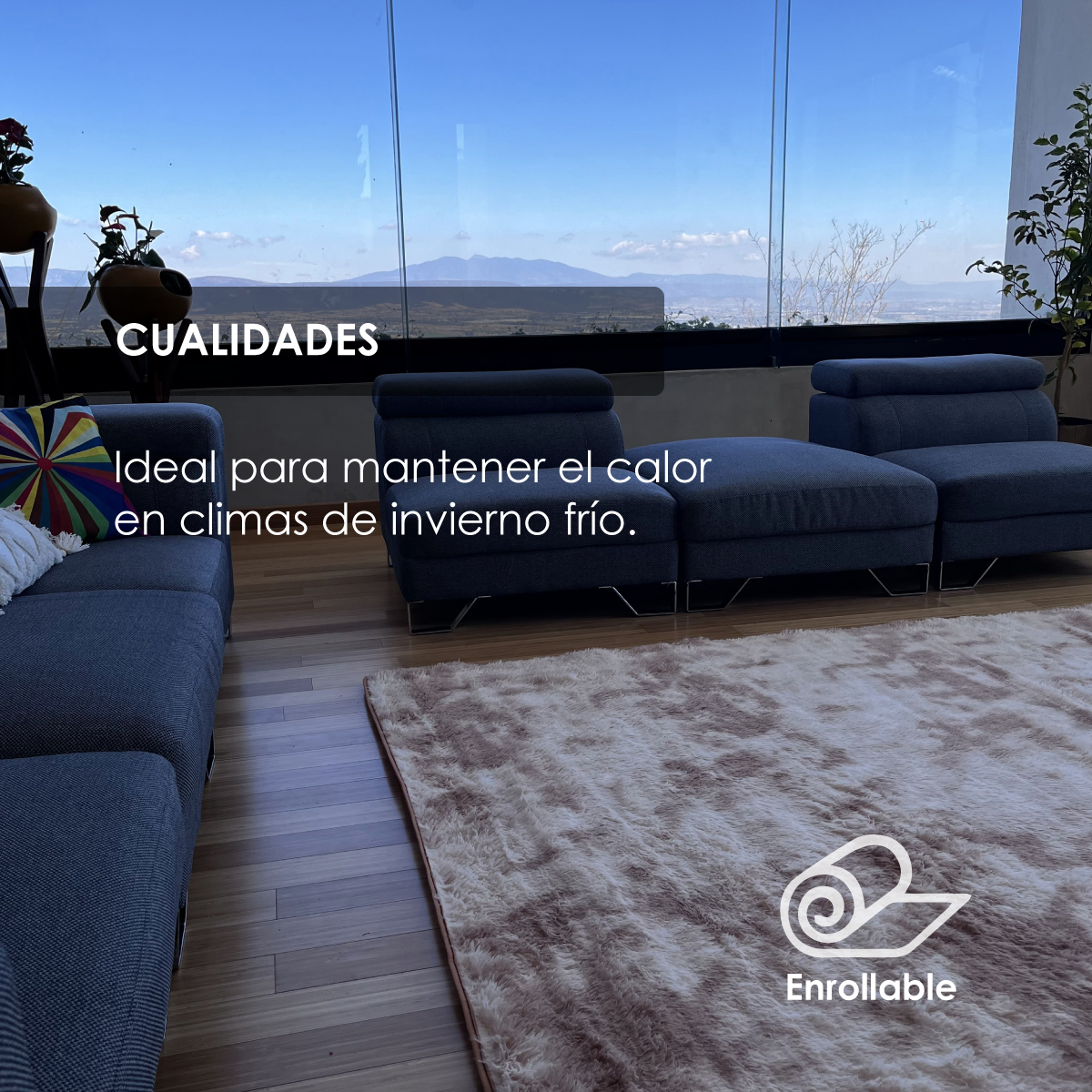 Tapete Decorativo Afelpado Motley Pelaje Largo Suave 2x1.60 