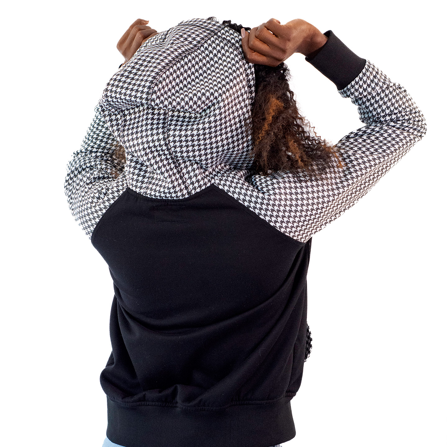 Sudadera Pata de Gallo con Cierre Extravagante