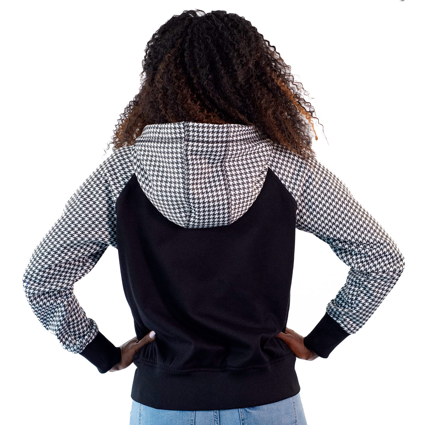 Sudadera Pata de Gallo con Cierre Extravagante