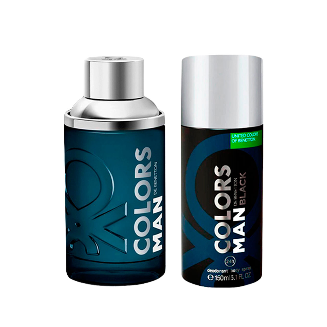 Estuche Benetton Colors Black 2pzs hombre